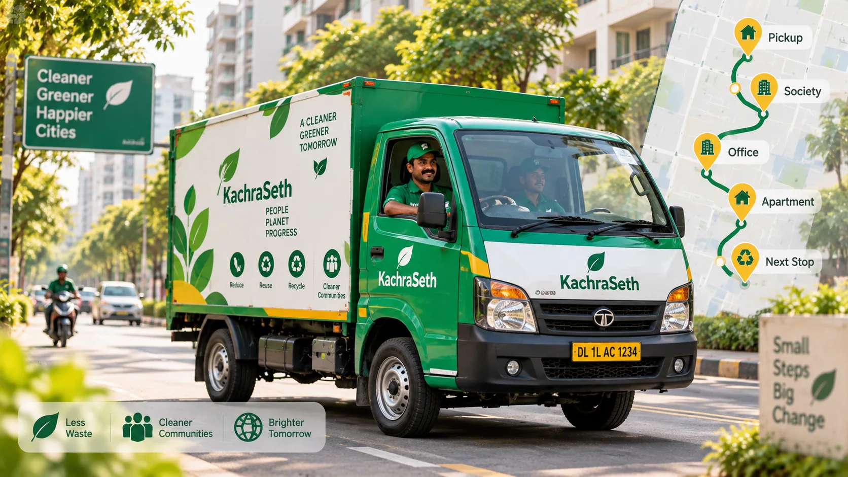 A Kachra Seth pickup van on its way